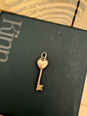 Tiffany & Co. Heart Key Pendant in silver Tone with Diamond Accent